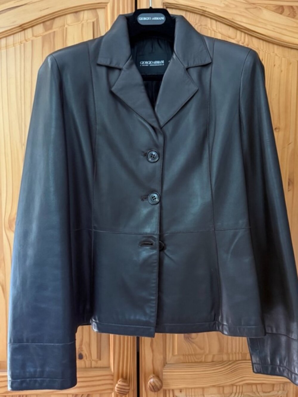 Giorgio Armani Vintage Lambskin Jacket Black -Size 42